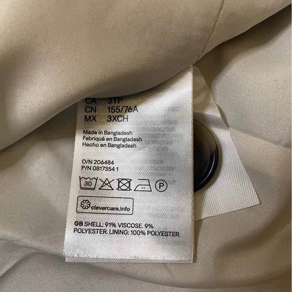 H&M size XXXS olive green blazer - Picture 5 of 7